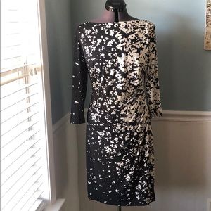 Flattering boatneck draped dress